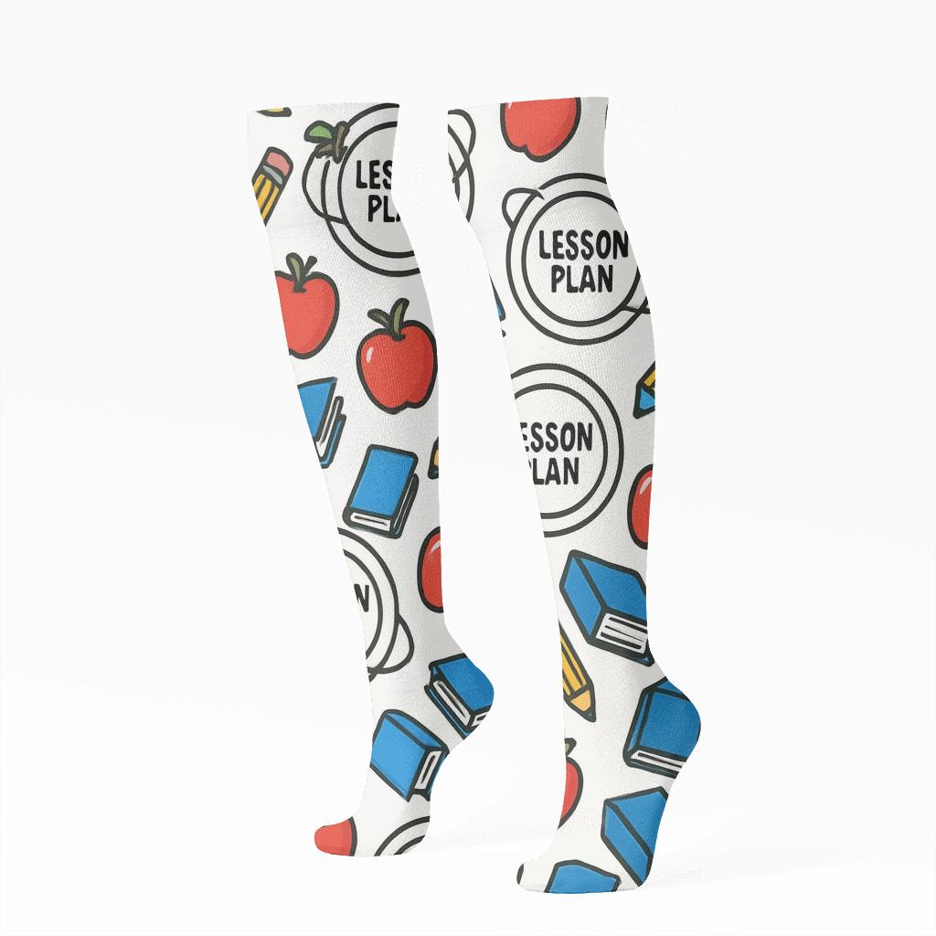 Apple Orbit Lesson Planner Teacher premium sports knee-high socks