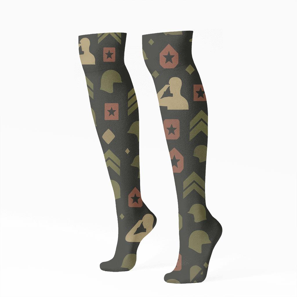 Galactic Rank Insignia With Soldier Motifs personalized knee-high socks