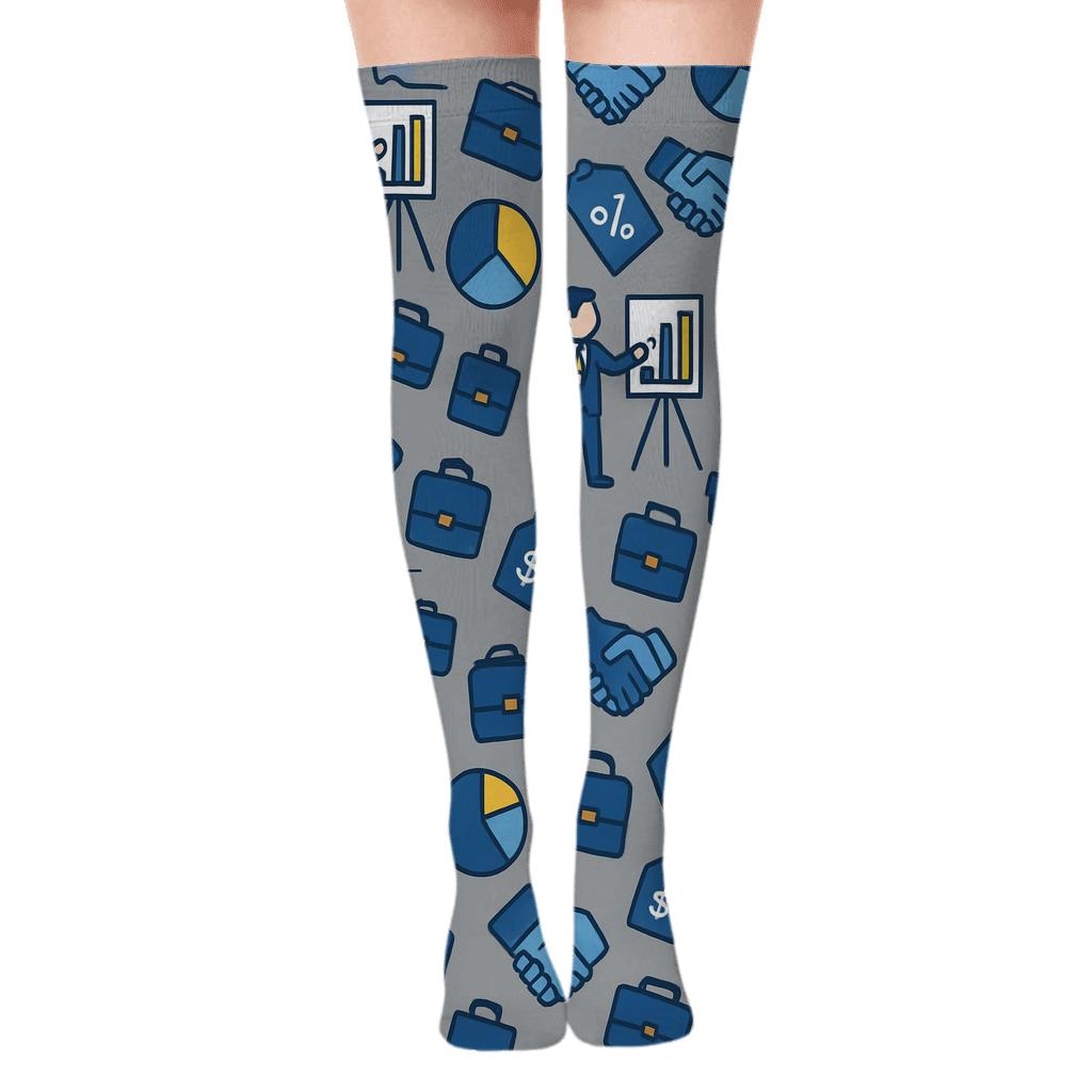 Salesperson Stellar Pitch Pattern personalized over-the-knee socks