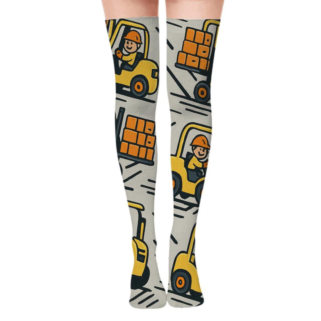 Precision Pallet Parade Forklift Operator Edition custom over-the-knee socks