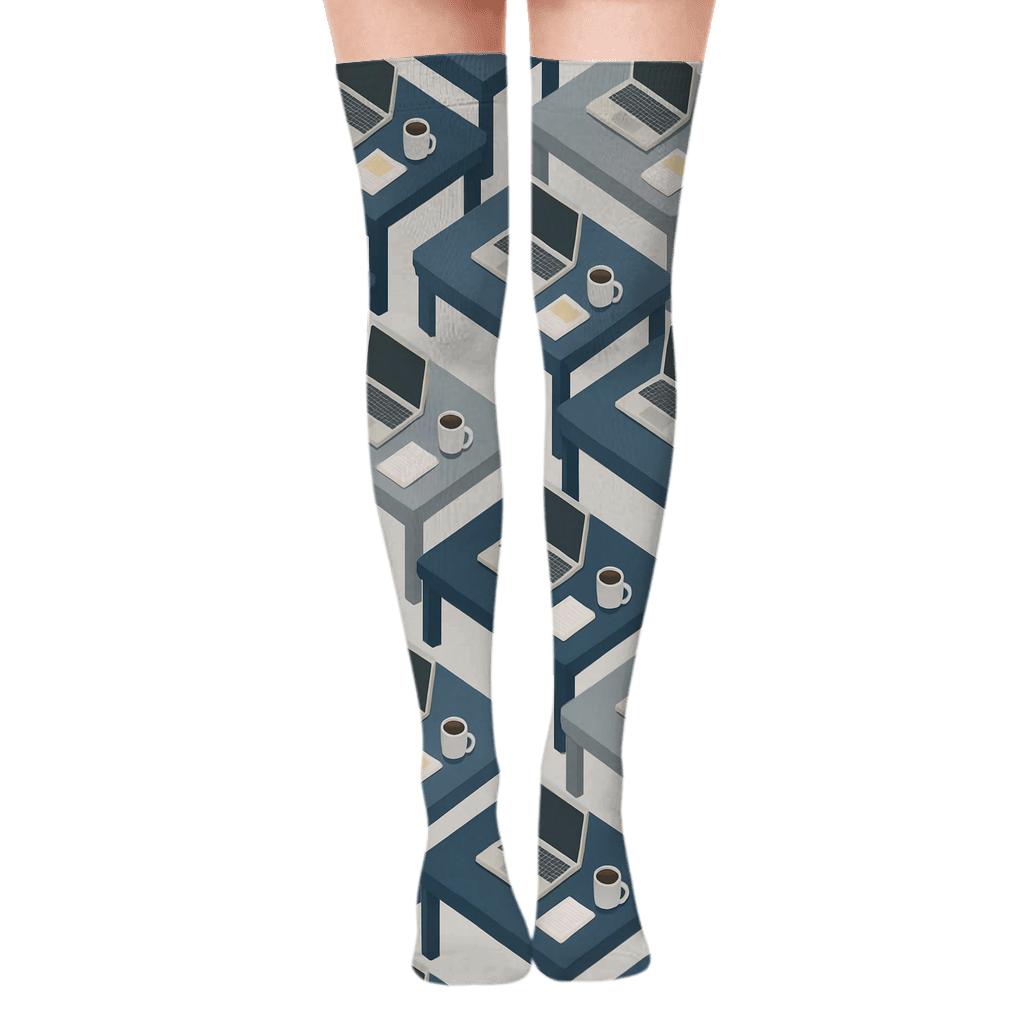 Store Manager Desk Harmony Grid soft everyday over-the-knee socks