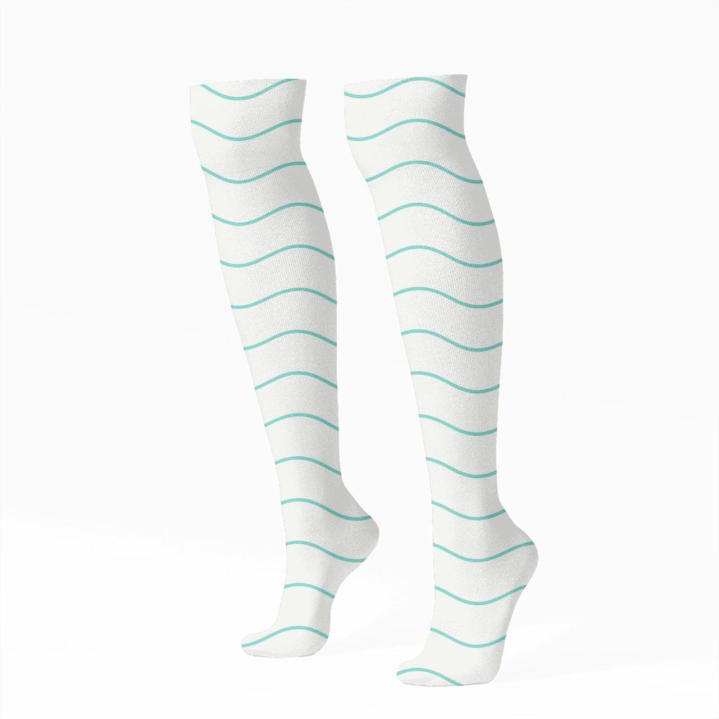 Tidal Wave Microband unique graphic knee-high socks