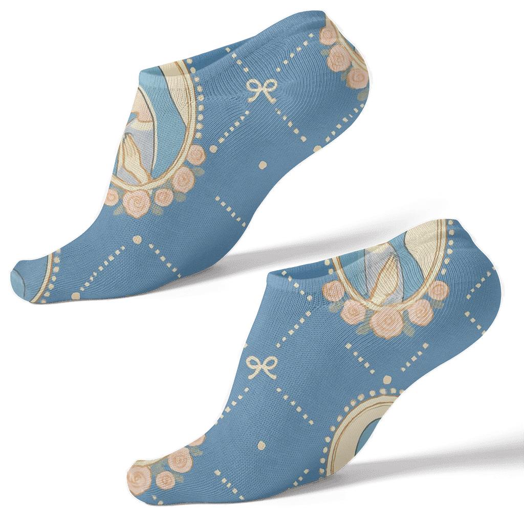 Mary Cameo Starfield Lattice comfortable cotton ankle socks