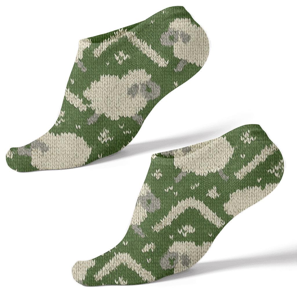 Sheep Meadow Zigzag Pasture Pattern stylish athletic ankle socks