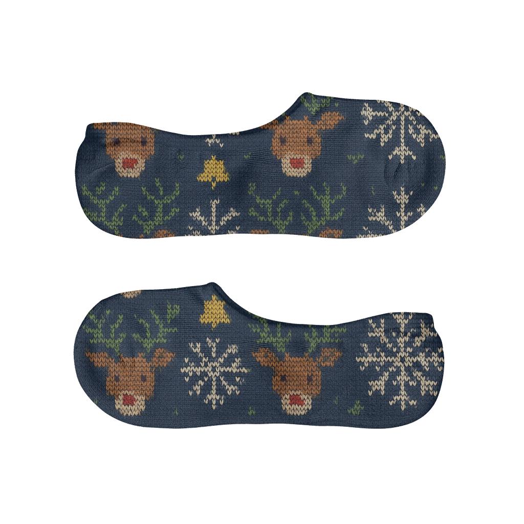 Snowflake Grid With Rudolph Antler Crowns personalized invisible socks