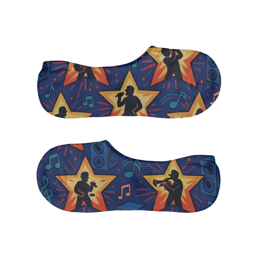 Musician Constellation Concert Grid designer print no-show socks