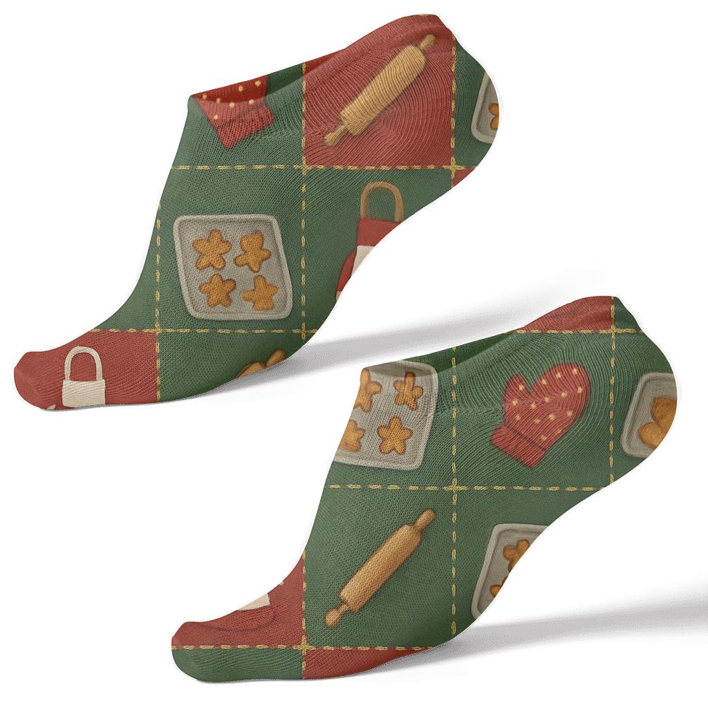 Cookie Quilt With Mrs Claus Hearth Motifs premium sports ankle socks