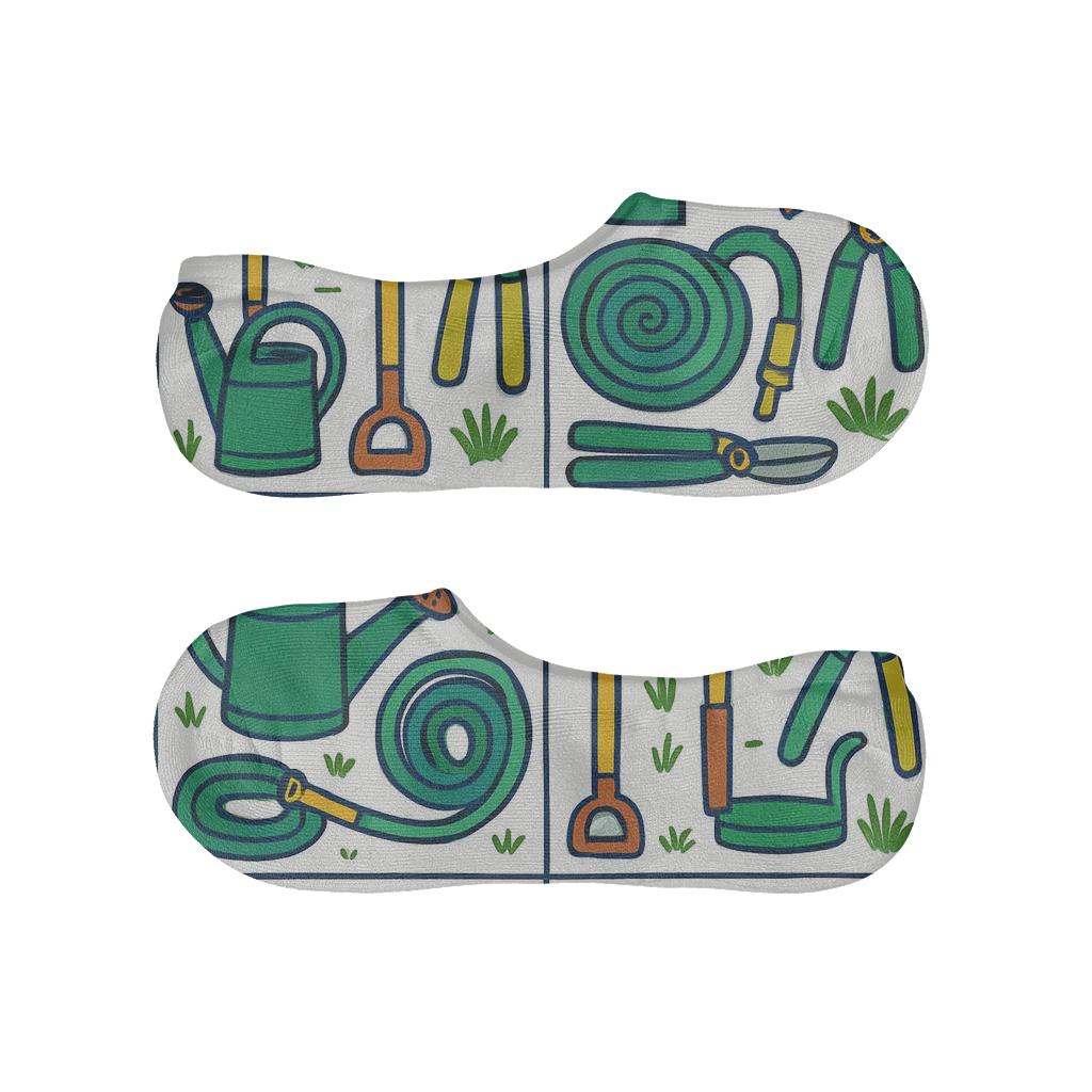 Groundskeeper Garden Grid Of Tools anti-slip no-show socks