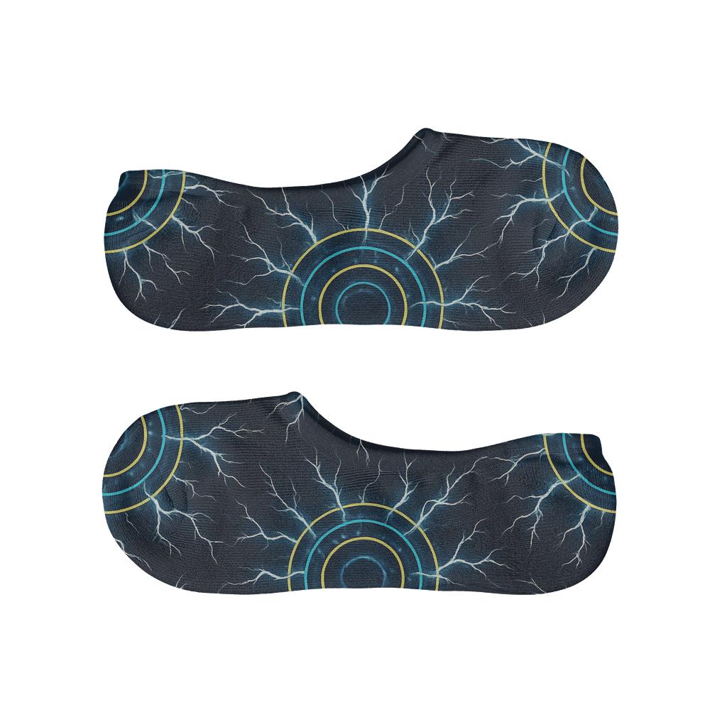 Radial Storm Core Lightning Mandala anti-slip no-show socks