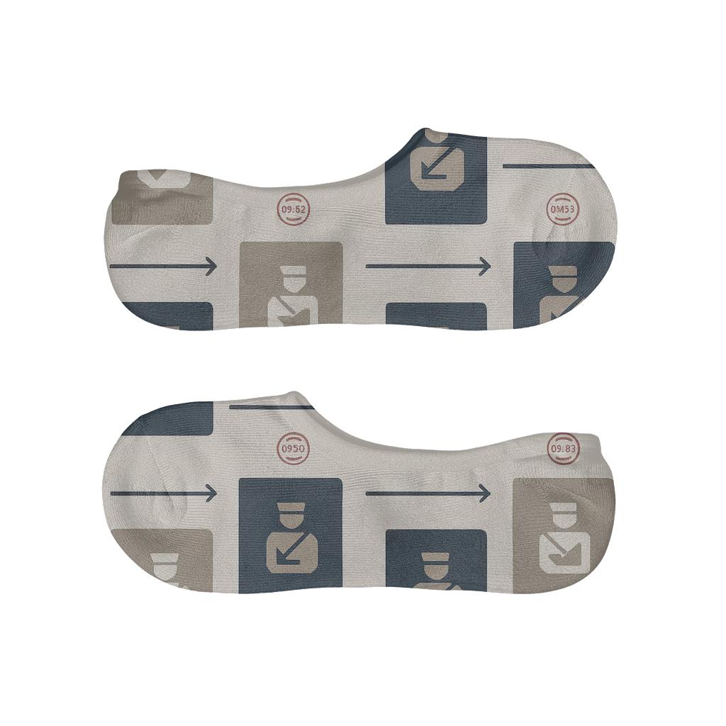 Passport Grid With Immigration Officer Emblems In Neutral Terminal Tones unique hidden socks