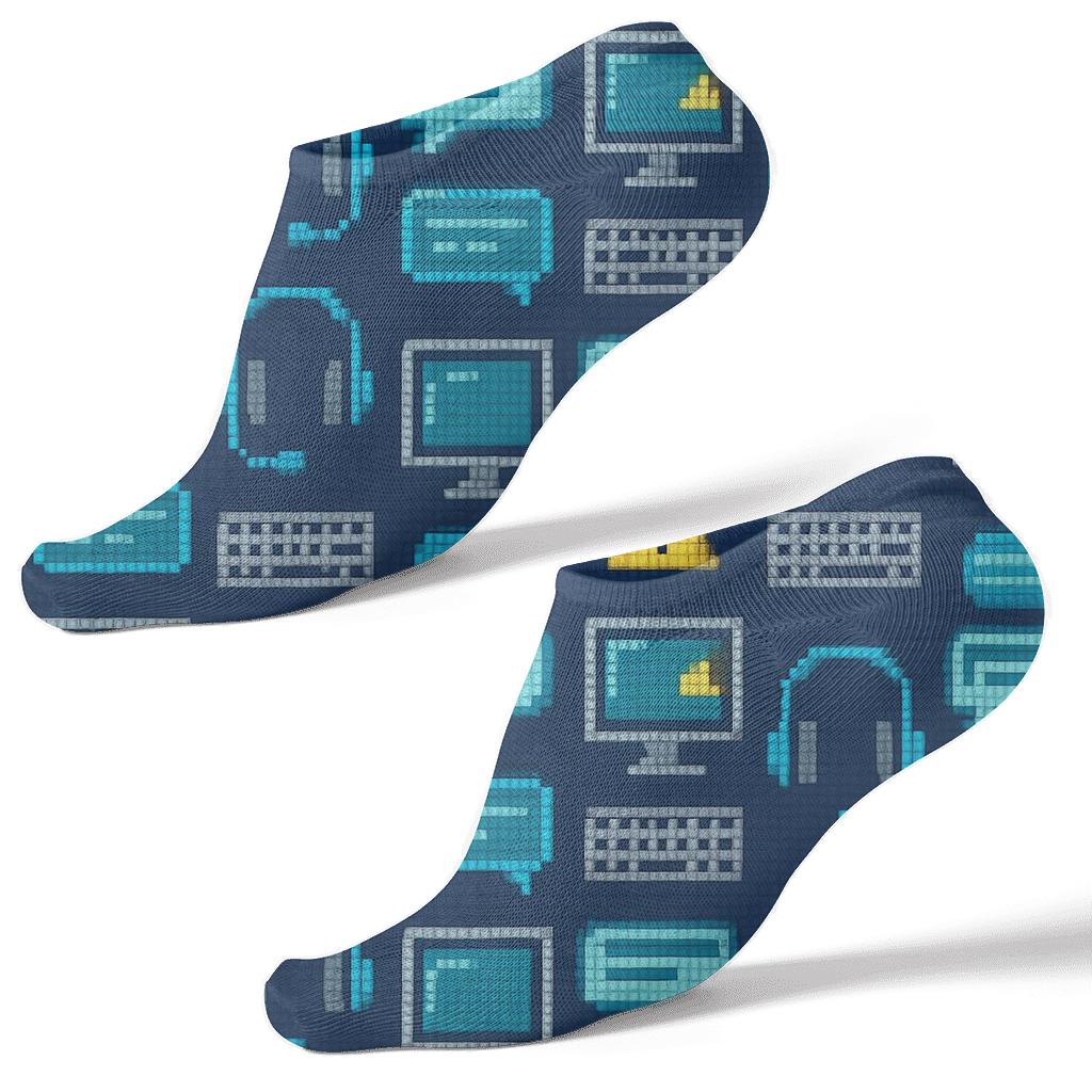 It Support Specialist Pixel Helpdesk Grid premium sports ankle socks