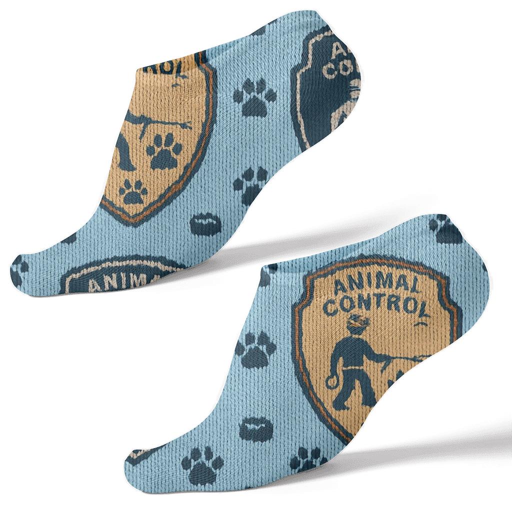 Animal Control Officer Patchwork Rescue Knit Grid premium sports ankle socks