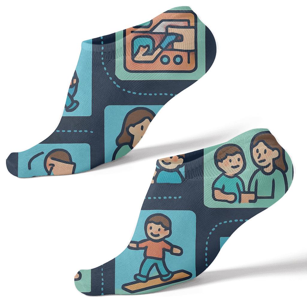 Occupational Therapist Therapy Play Grid Constellation comfortable cotton ankle socks