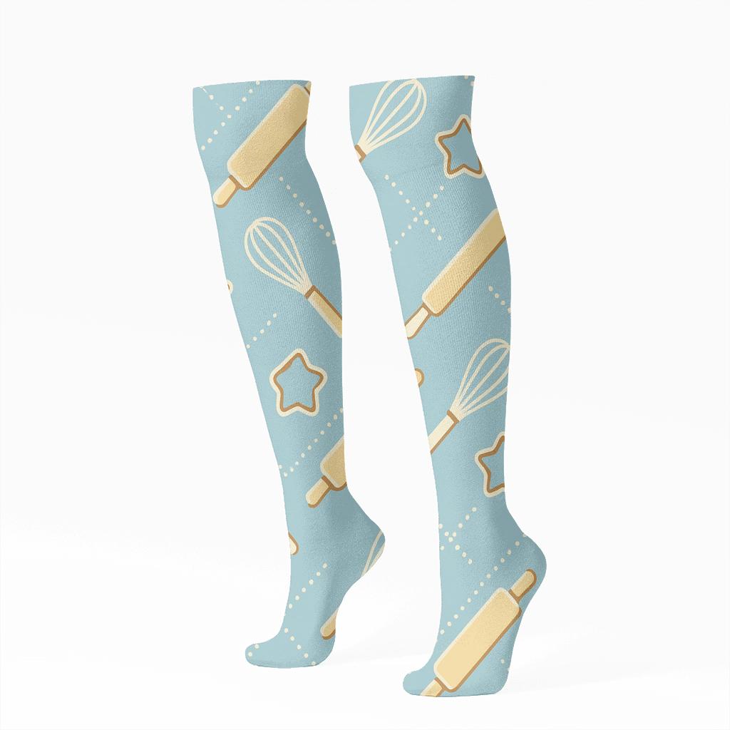 Cosmic Rolling Pin Lattice Baker Edition stylish athletic knee-high socks