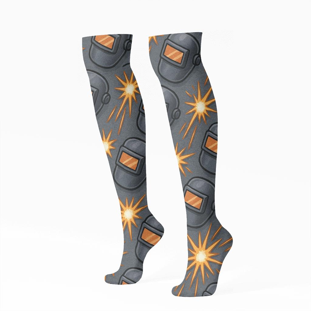 Welder Constellation Spark Lattice custom knee-high socks