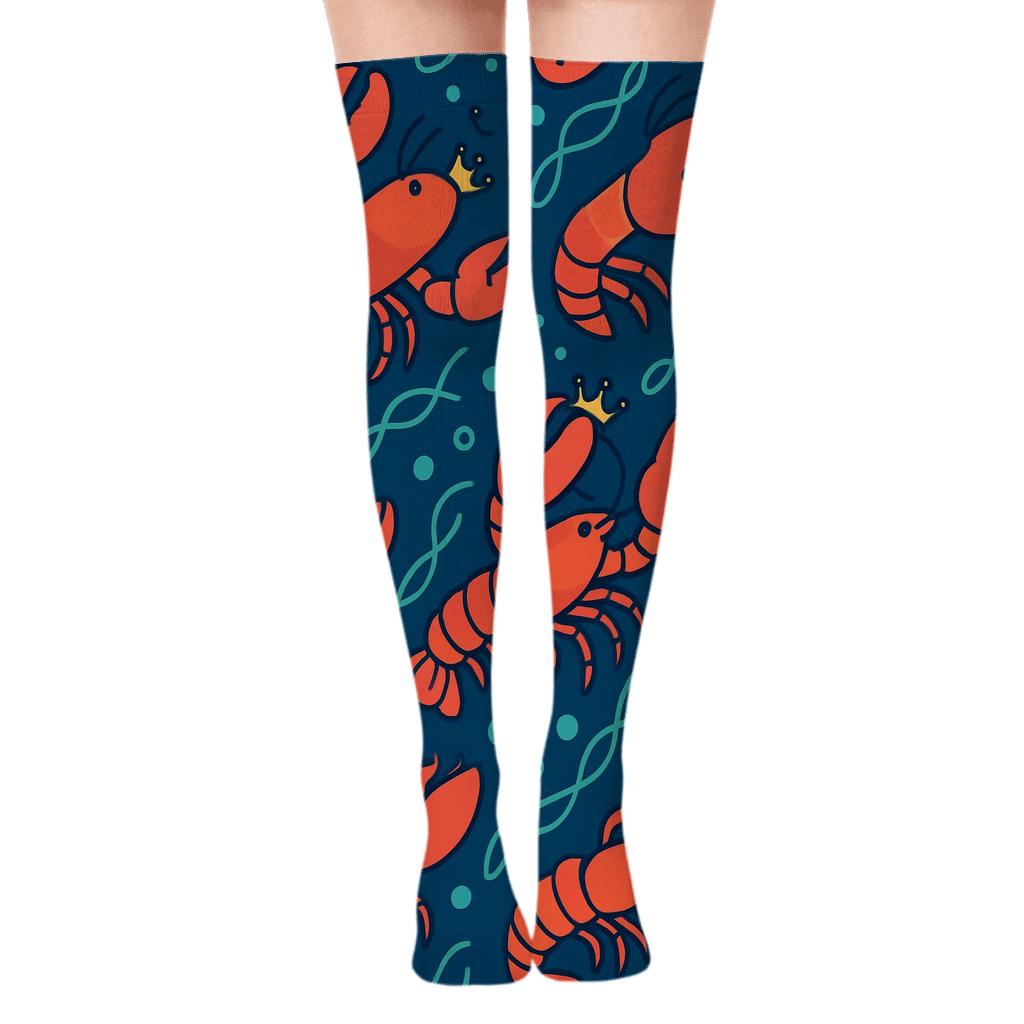 Tidal Crown Parade With Lobster Royals stylish fashion over-the-knee socks