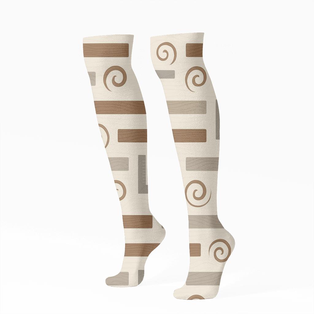 Woodland Tools Carpenter-Pattern Tapestry premium sports knee-high socks