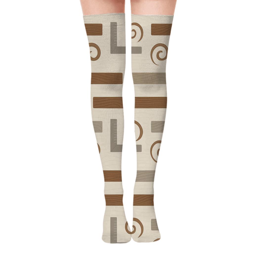 Woodland Tools Carpenter-Pattern Tapestry soft everyday over-the-knee socks