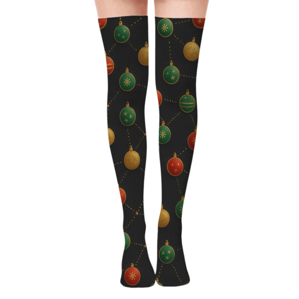 Twinkling Ornament Constellations Christmas Edition soft everyday over-the-knee socks
