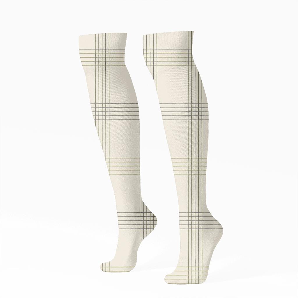 Interference Stripe Weave designer print knee-high socks