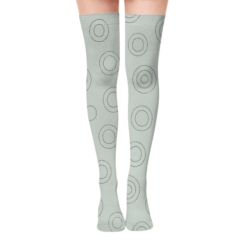 Orbital Ring Dots premium cozy over-the-knee socks
