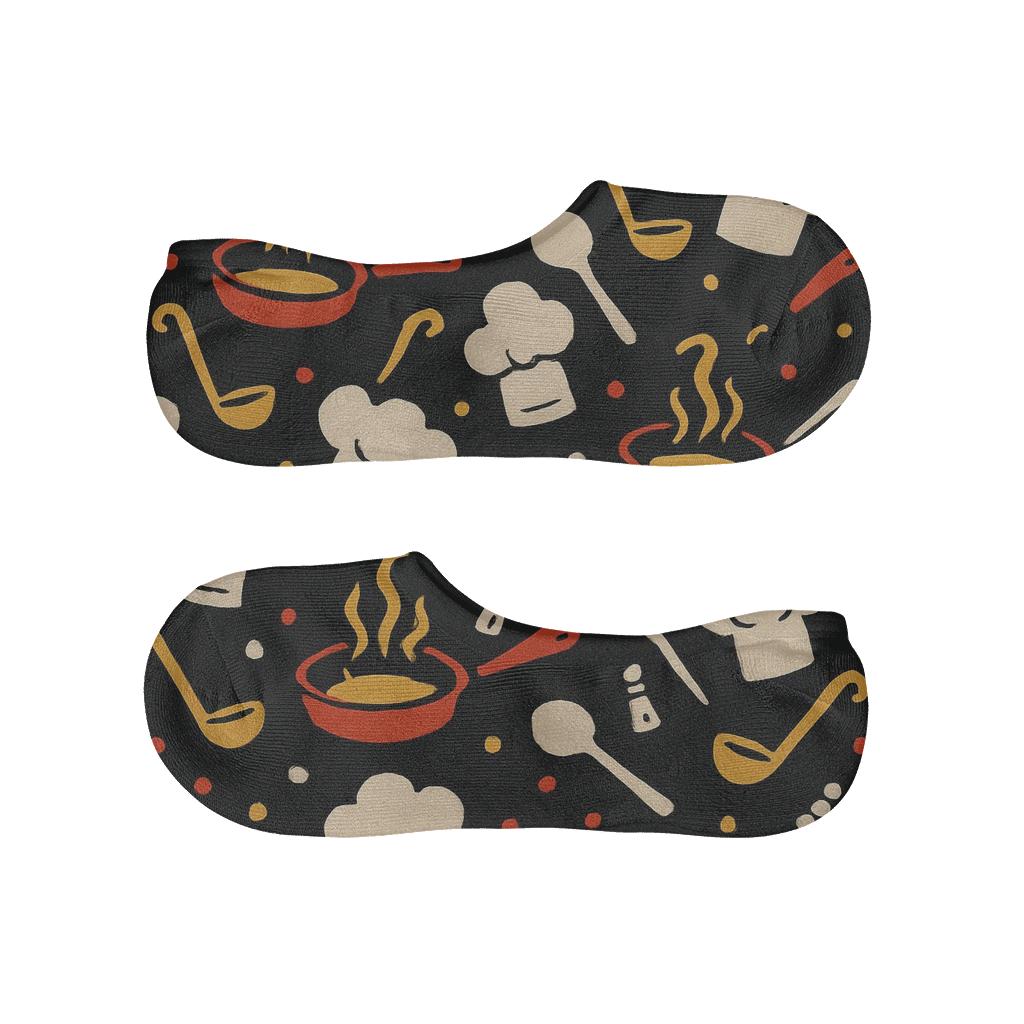 Chef-Inspired Sizzling Pan Constellation Pattern low cut no-show socks