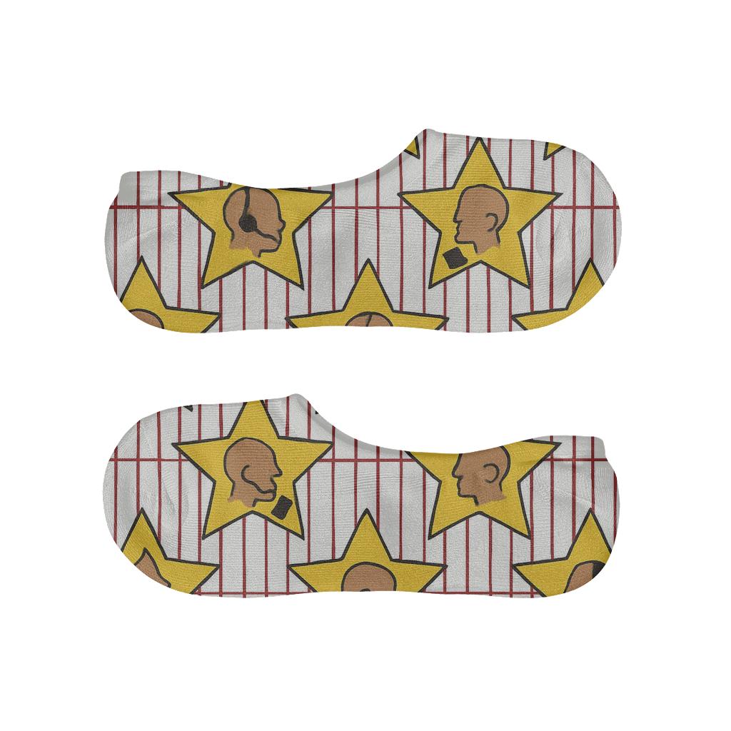 Curtain Grid With Star Actor Motifs breathable no-show socks