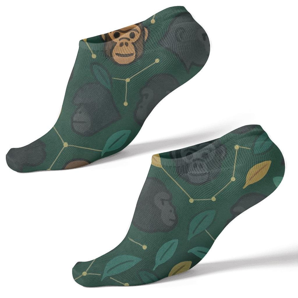 Celestial Canopy With Ape Constellations designer print ankle socks
