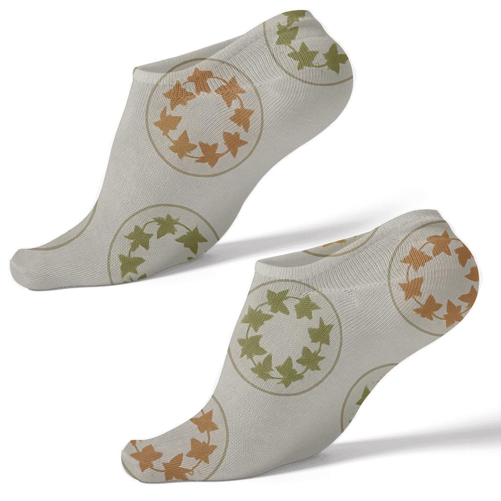 Autumn Ivy Medallion Scatter stylish athletic ankle socks