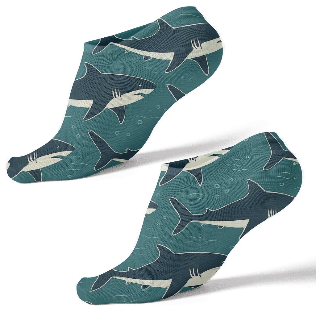 Shark Tide Chevron Currents trendy patterned ankle socks