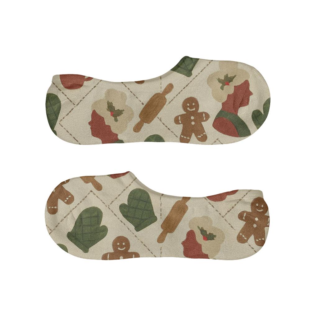 Mrs Claus Cookie Quilt Rhythm breathable no-show socks