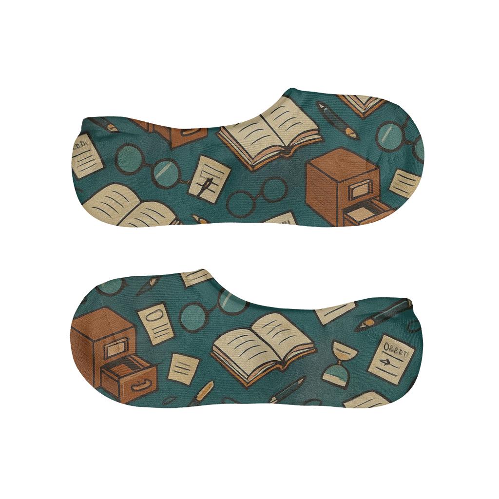Card Catalog Constellations Librarian Edition breathable no-show socks