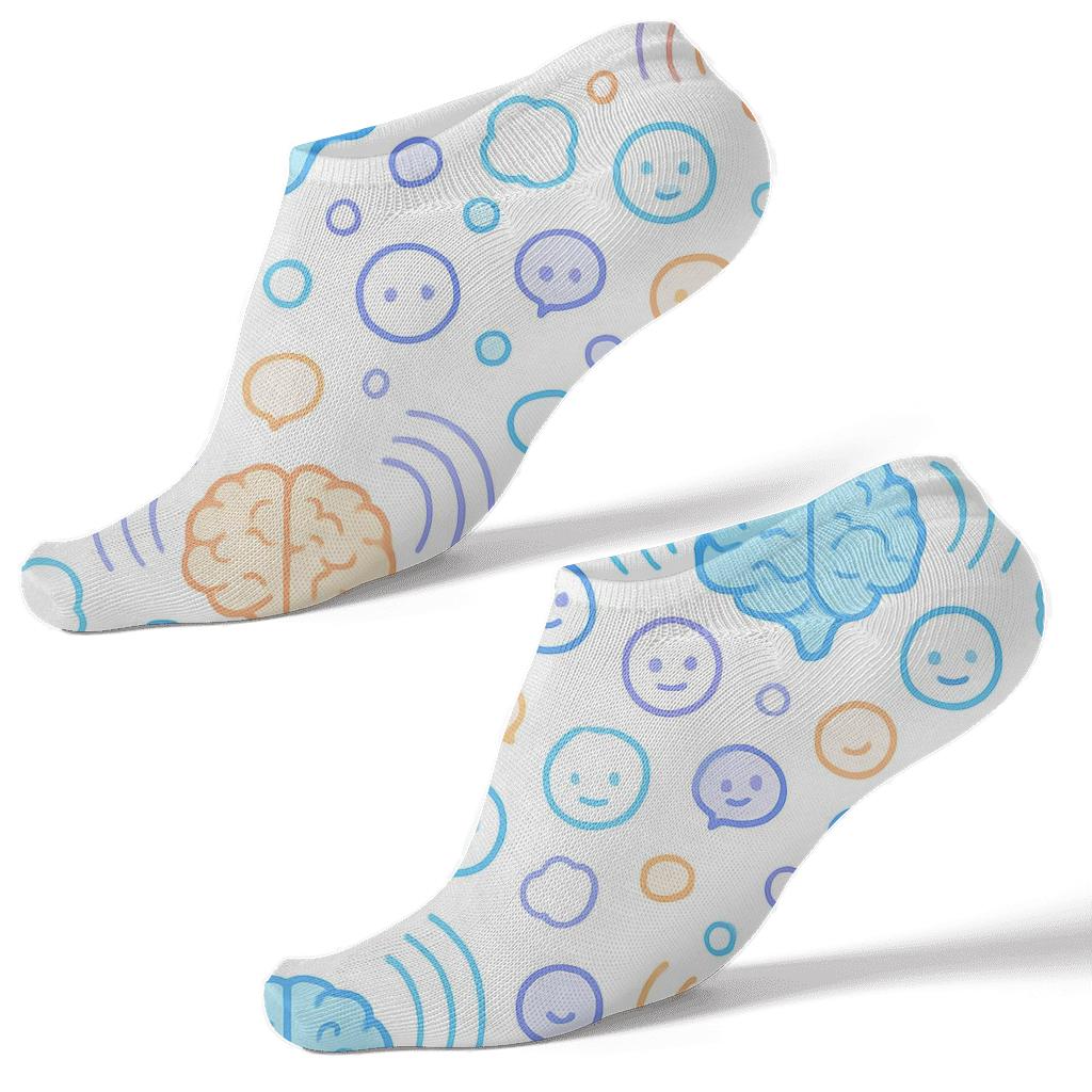 Stellar Brainwave Psychologist Pattern Array soft everyday ankle socks
