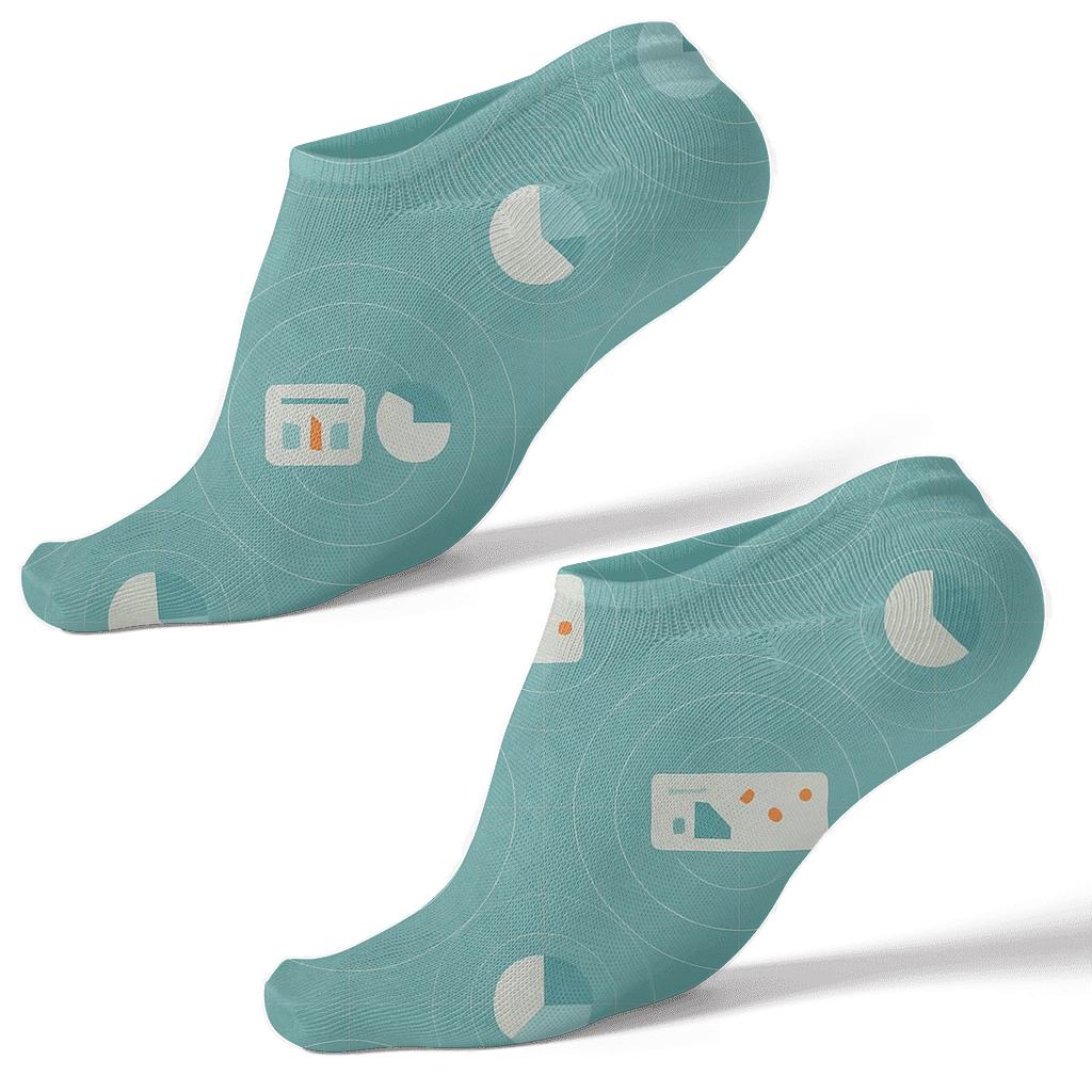 Metric Orbit Pattern With Data Analyst Motifs premium sports ankle socks
