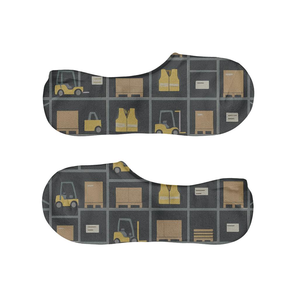Warehouse Worker Constellation Shelving Grid anti-slip no-show socks