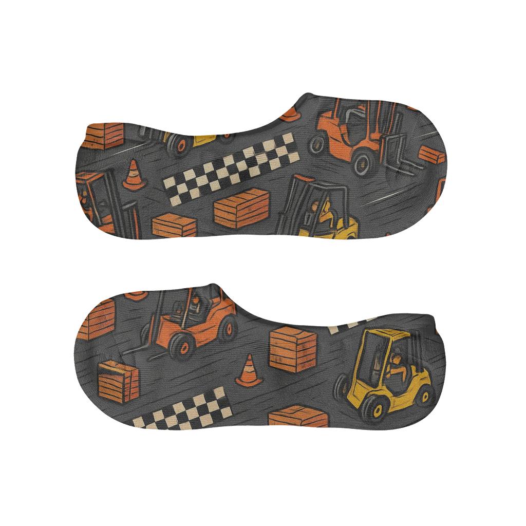 Forklift Operator Warehouse Rally Grid low cut no-show socks
