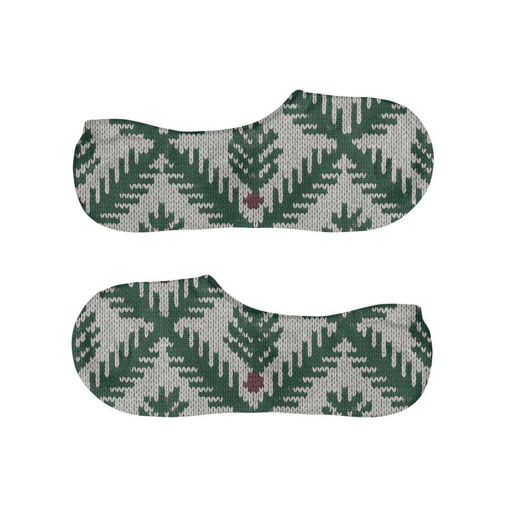 Evergreen Branches Nordic Lattice Study low cut no-show socks