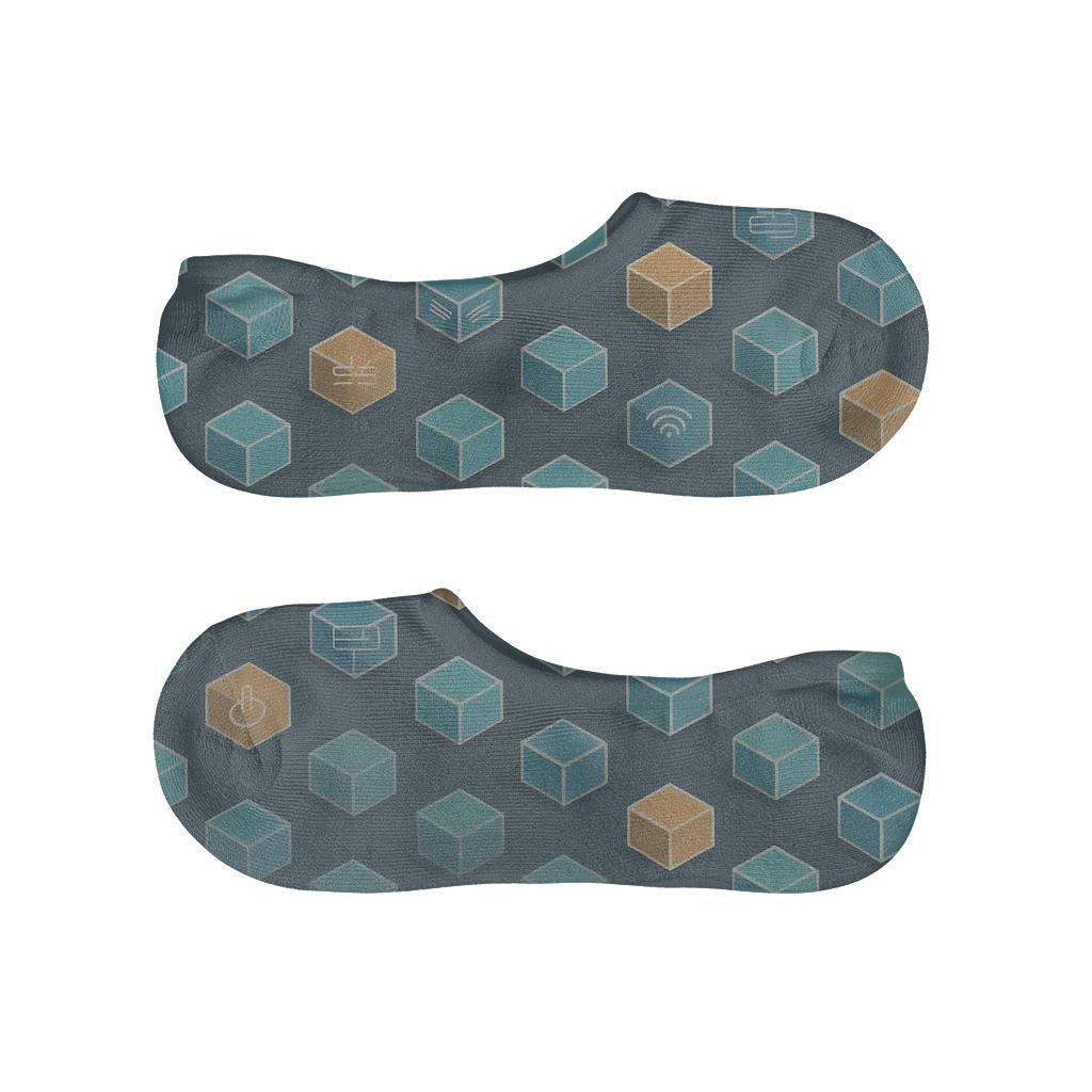Packet Parade Grid For Techy Network Administrator anti-slip no-show socks