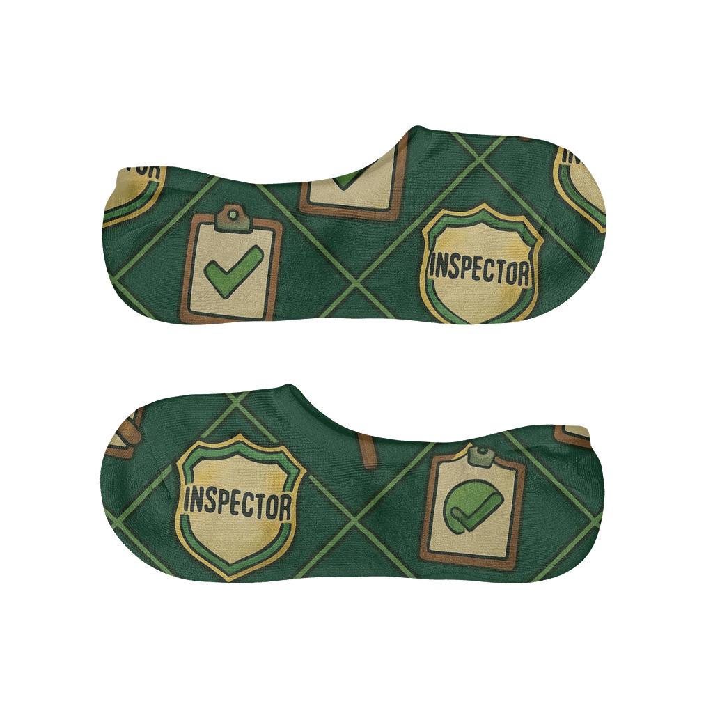 Environmental Inspector Badge Lattice Grid anti-slip no-show socks