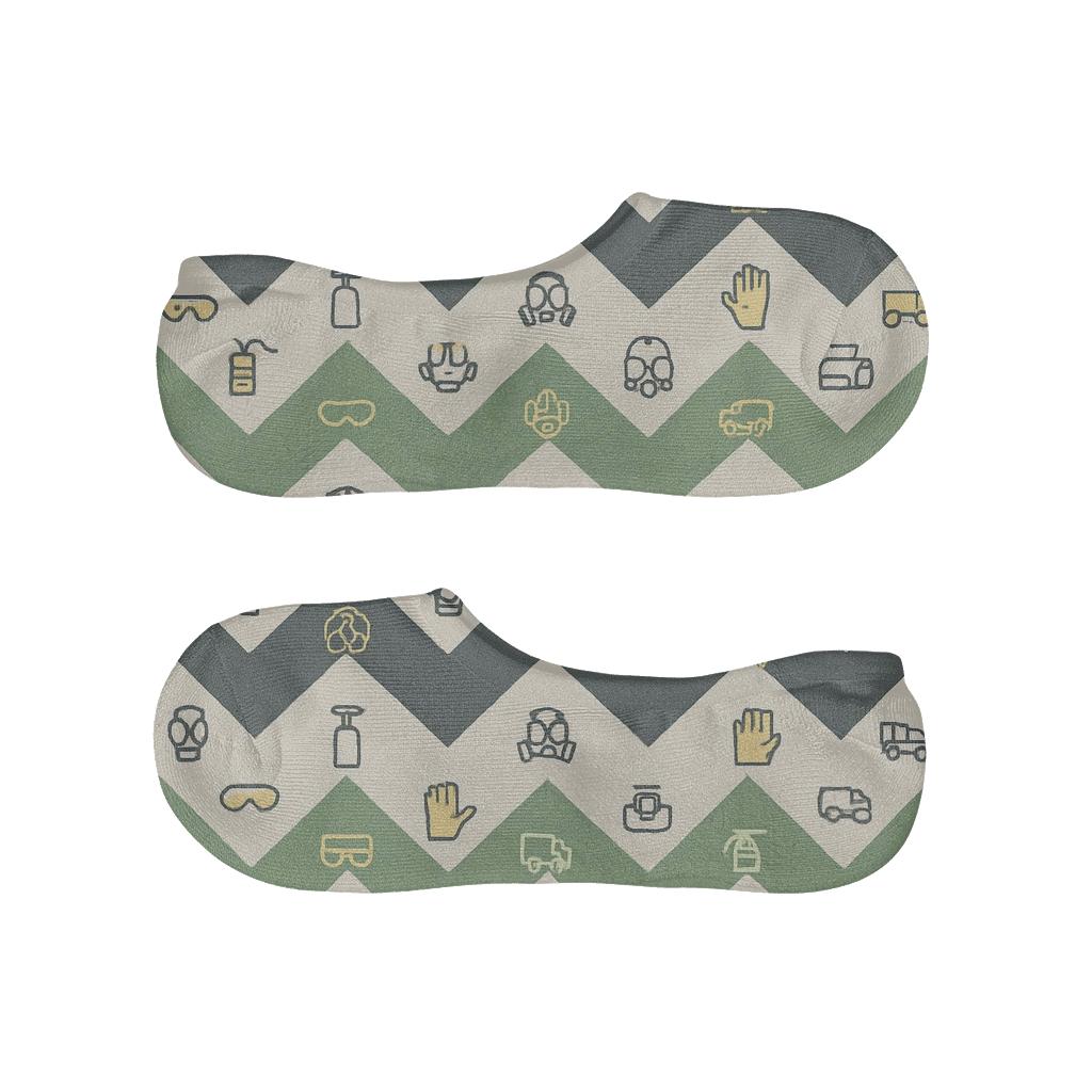 Chevron Stripes With Pest Control Technician Icons personalized invisible socks