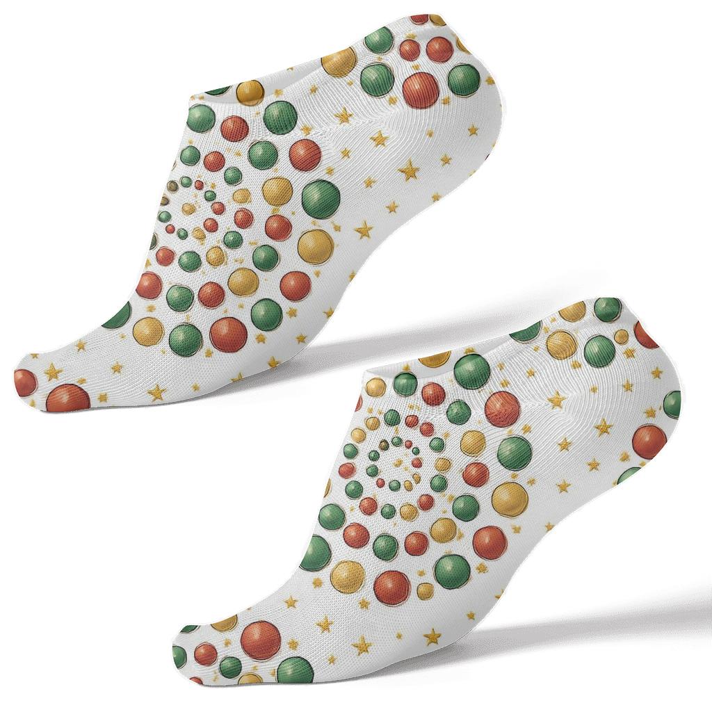 Holiday Ornament Galaxy On White custom ankle socks