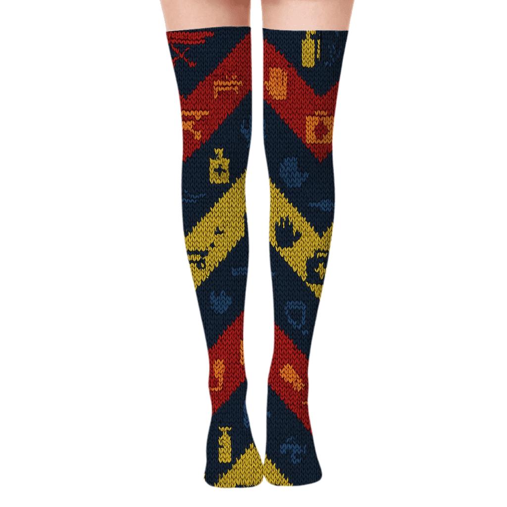 Rescue Chevron Tapestry Paramedic comfortable cotton over-the-knee socks