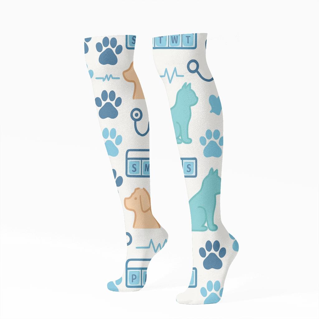 Stargazer Paw Grid For Veterinary Technician Professionals premium sports knee-high socks