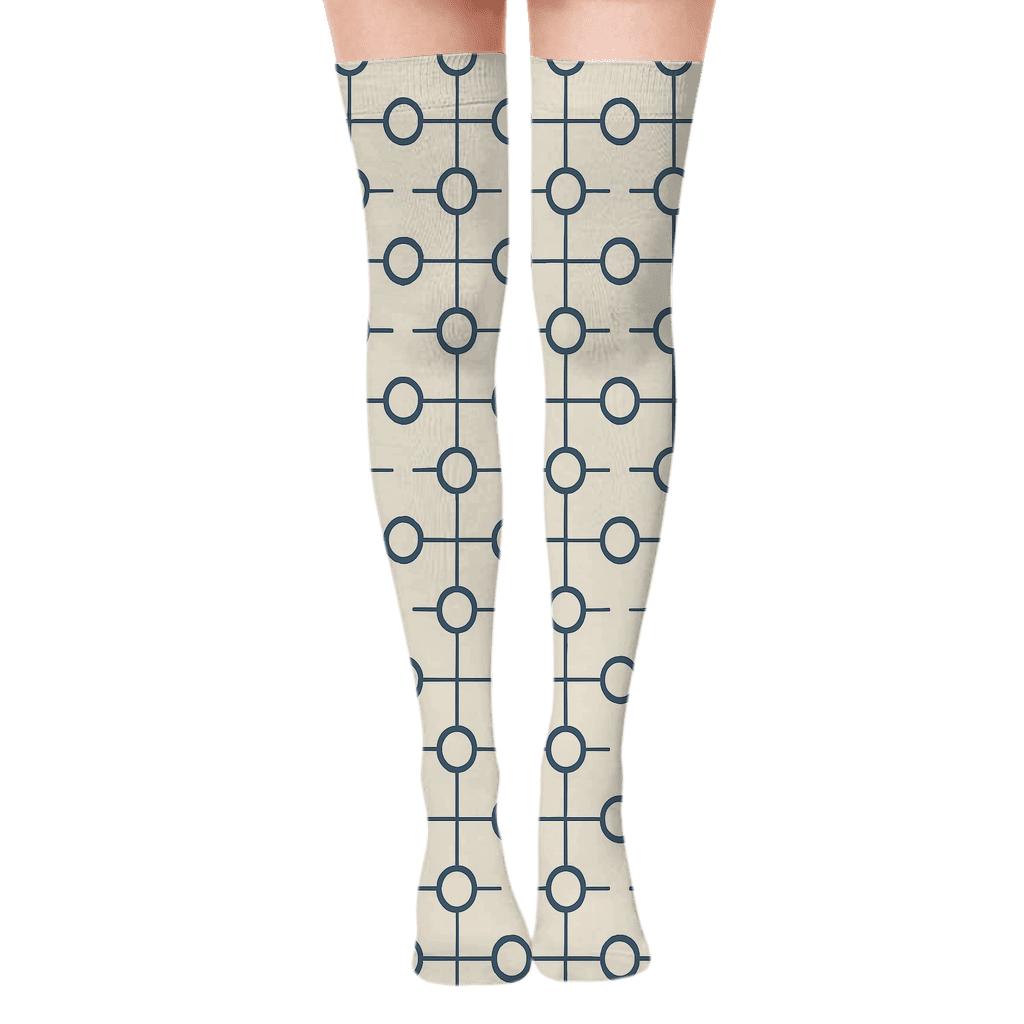 Tiny Ring Lattice premium cozy over-the-knee socks