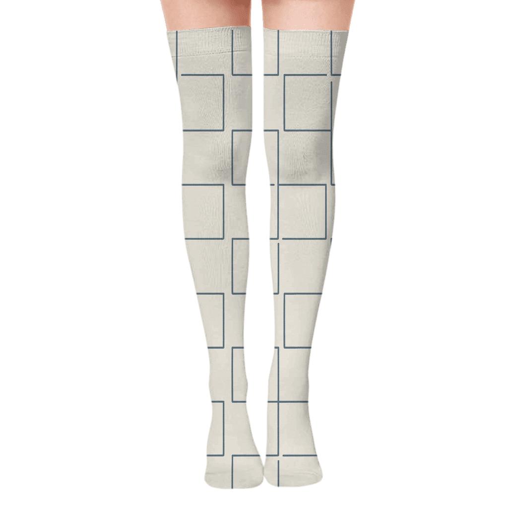 Tile Edge Repeat unique graphic over-the-knee socks