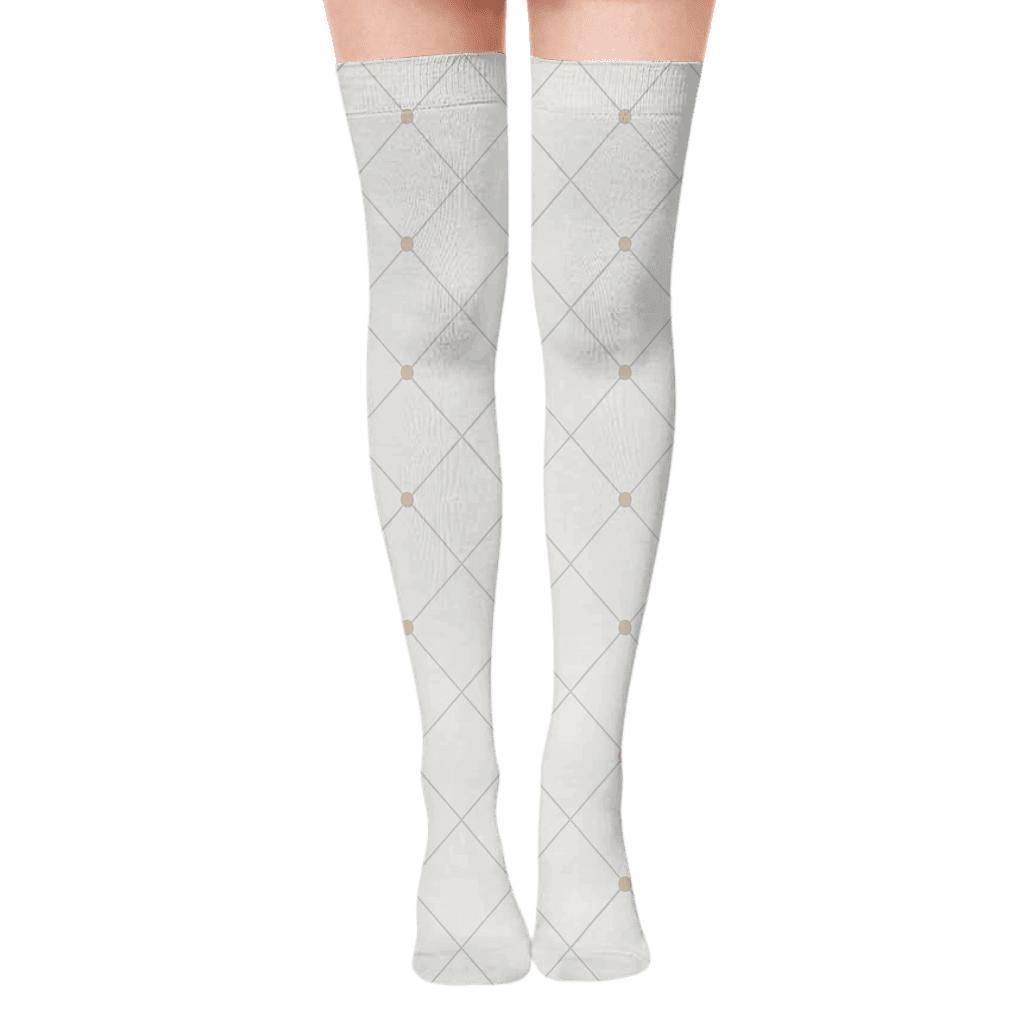 Gentle Diagonal Net personalized over-the-knee socks
