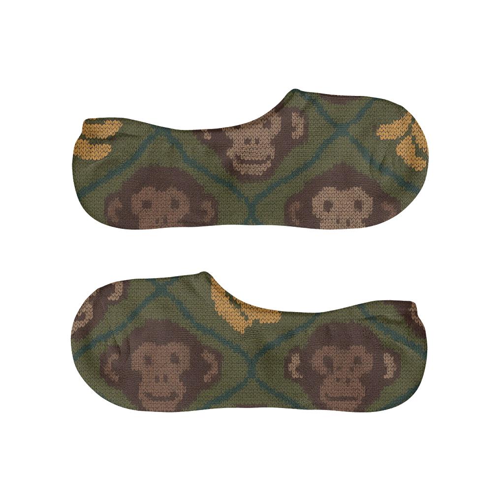 Ape-Canopy Knit Illusion Lattice low cut no-show socks