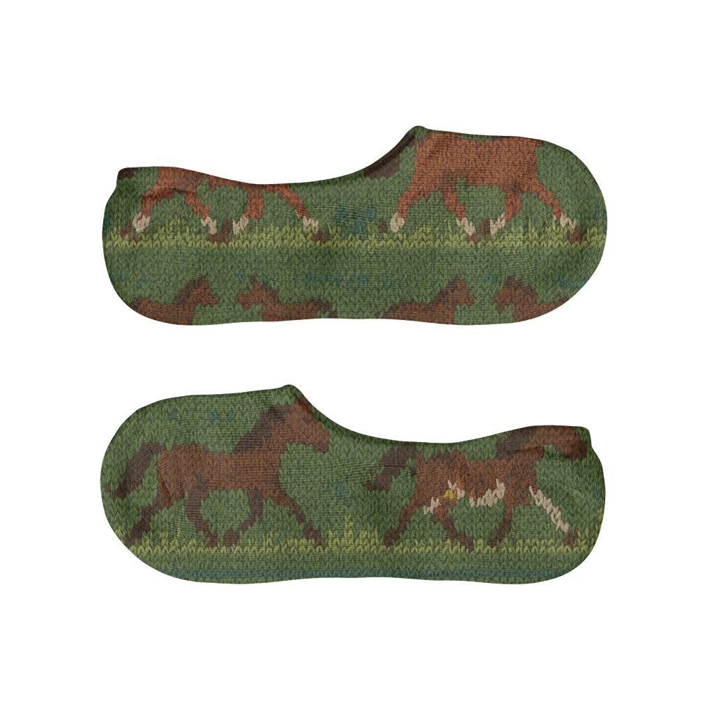 Knitted Horse Meadow Stripe Illusion unique hidden socks
