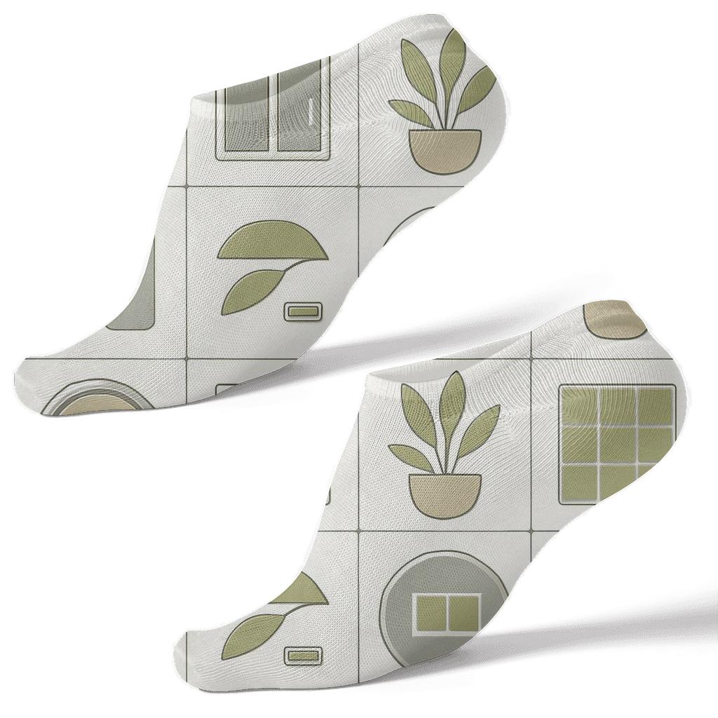 Smart Home Botanical Grid With 2025 Interface premium sports ankle socks