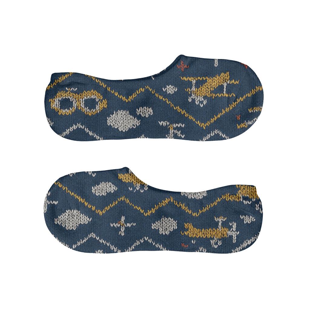 Knitted Pilot Chevron Skyway anti-slip no-show socks